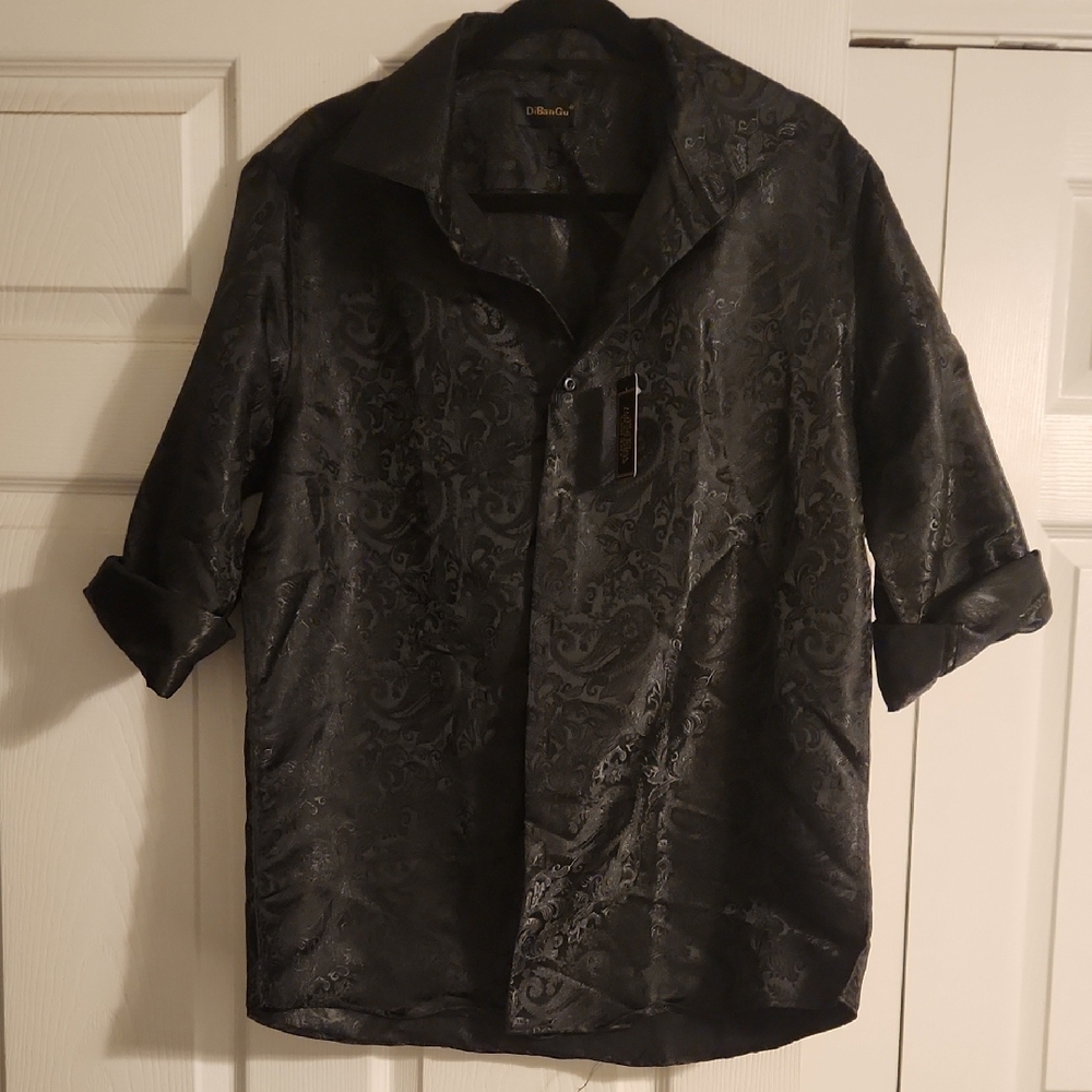 NWT Black Paisley Men's Shirt